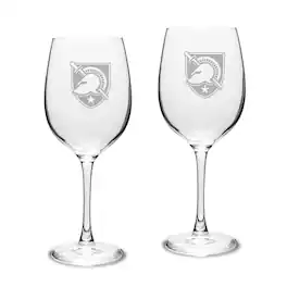 Jardine - Army Black Knights 2-Piece 16oz. Traditional White Wine Glass Set - Multicolor