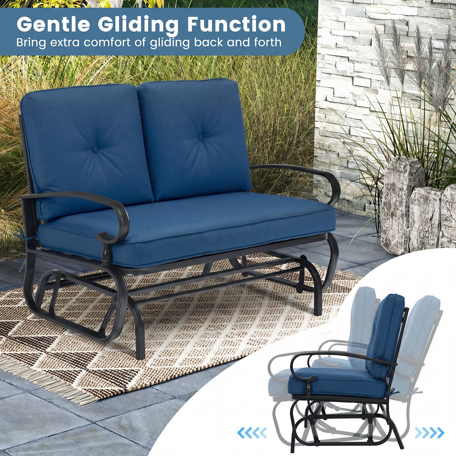 Gentle Gliding Function  
Bring extra comfort of gliding back and forth
