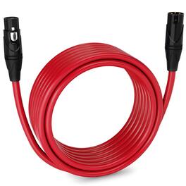 Lyxpro - 25 ft Balanced XLR Cable, Male to Female, 3 Pin Microphone Cable - Red