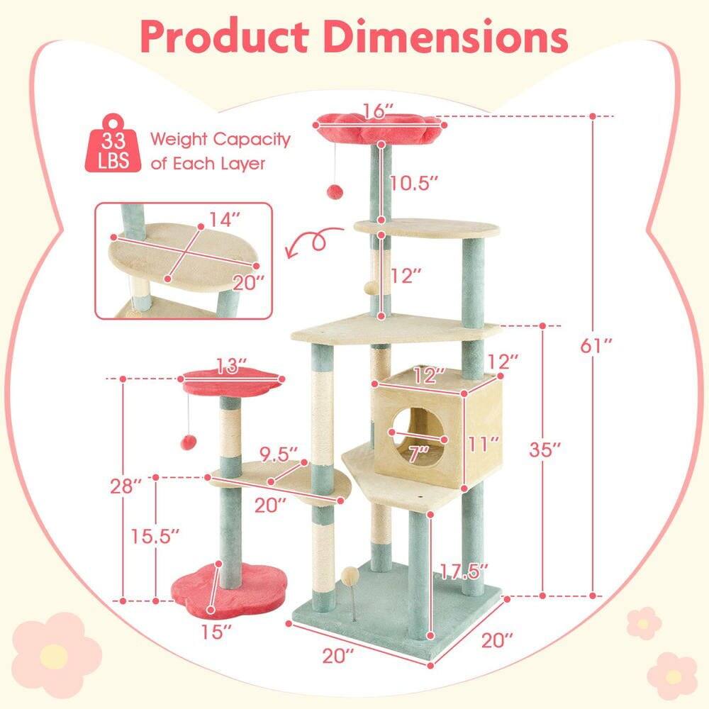 Product Dimensions: 33 LBS Weight Capacity of Each Layer

Dimensions:
- 16" x 10.5" x 14"
- 12" x 12" x 13"
- 15.5" x 9.5" x 20"
- 12" x 11" x 7"
- 17.5" x 15" x 20"
- 28" x 61"