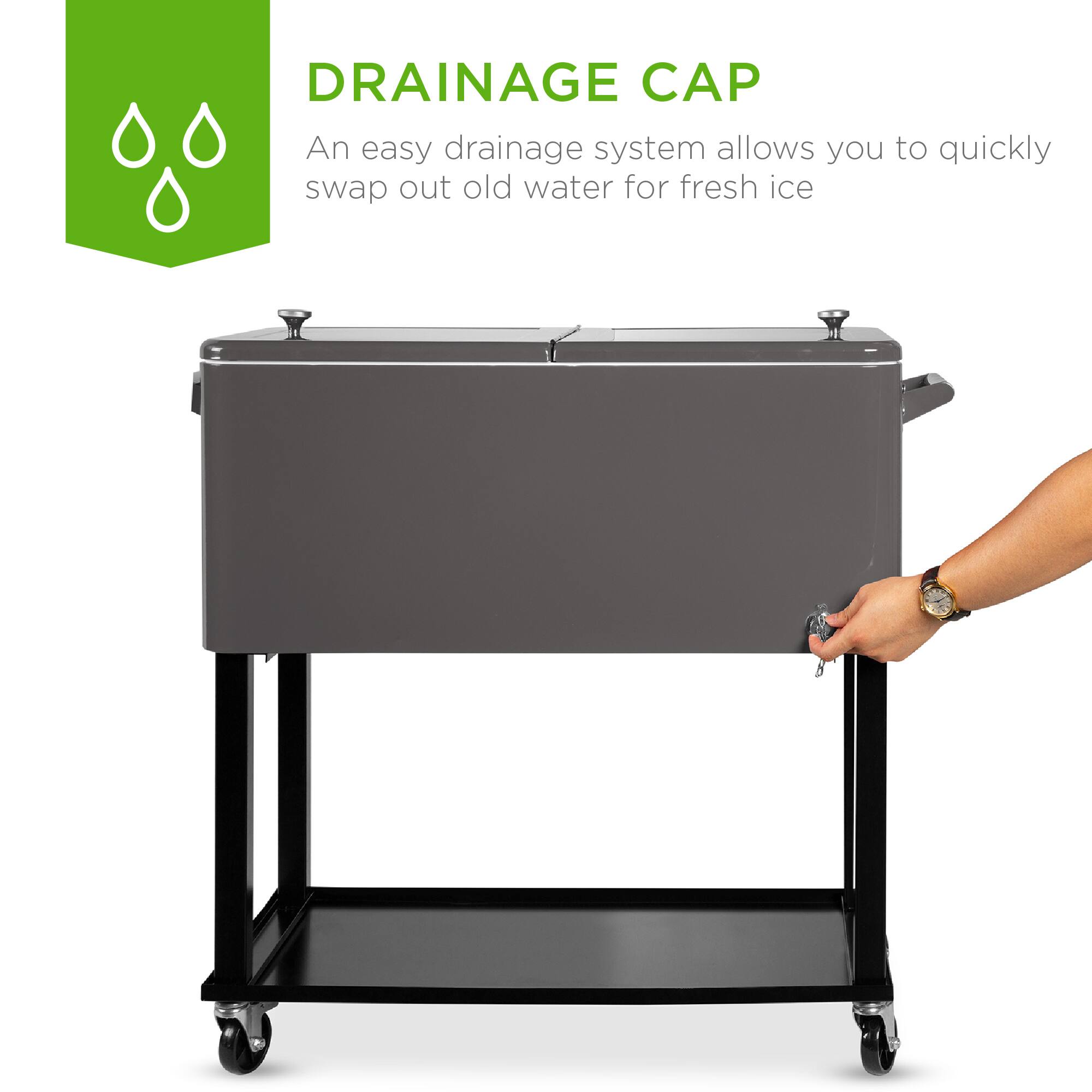 DRAINAGE CAP

An easy drainage system allows you to quickly swap out old water for fresh ice