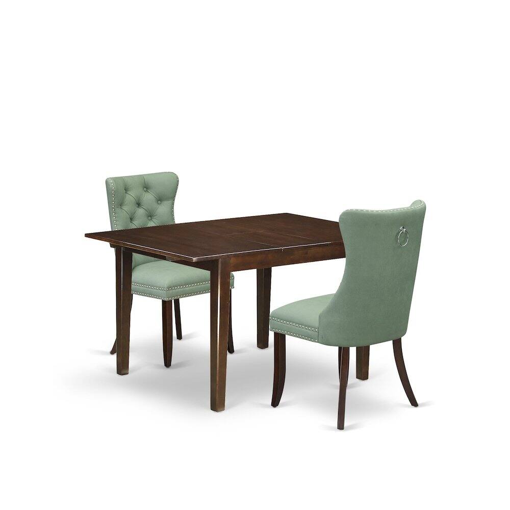 Back. East West Furniture - 3 Piece Dining Set - Red.
