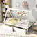 Alt View 1. Costway - Twin Size Wooden House Bed with 2 Drawers Roof Storage for Boys & Girls - White.