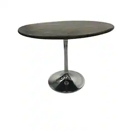 Carolina Chair & Table - Alden Wood Top 36" Round Dining Table - Fog Top - Chrome Base - Gray