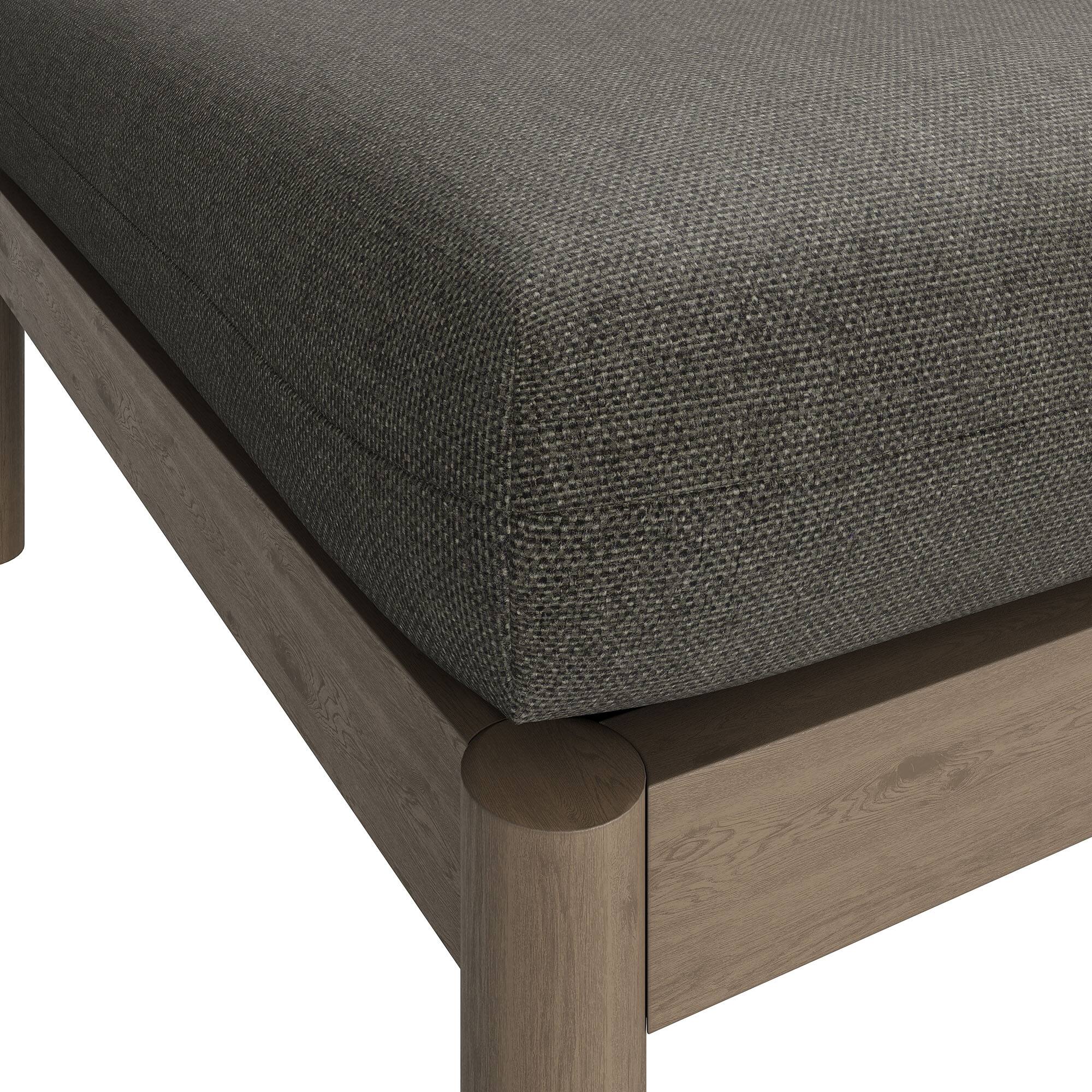 Alt View 4. Modway - Eleni Square Outdoor Teak Wood Ottoman by Modway - Weathered Gray Flint.