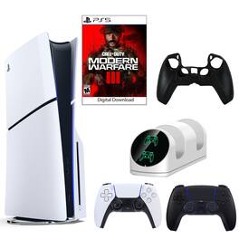 PS5 COD III Console with Extra Black Dualsense Controller, Dual Charging Dock and Silicone Sleeve - PlayStation 5