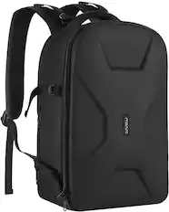 Front. mosiso - Camera Backpack 15-16 inch Waterproof Hardshell Camera Bag with Tripod Holder&Laptop Compartment - Black.