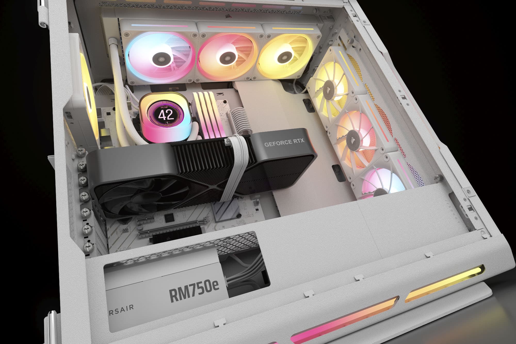 I. 42. 5. GeForce RTX. RSAIR. RM750e.