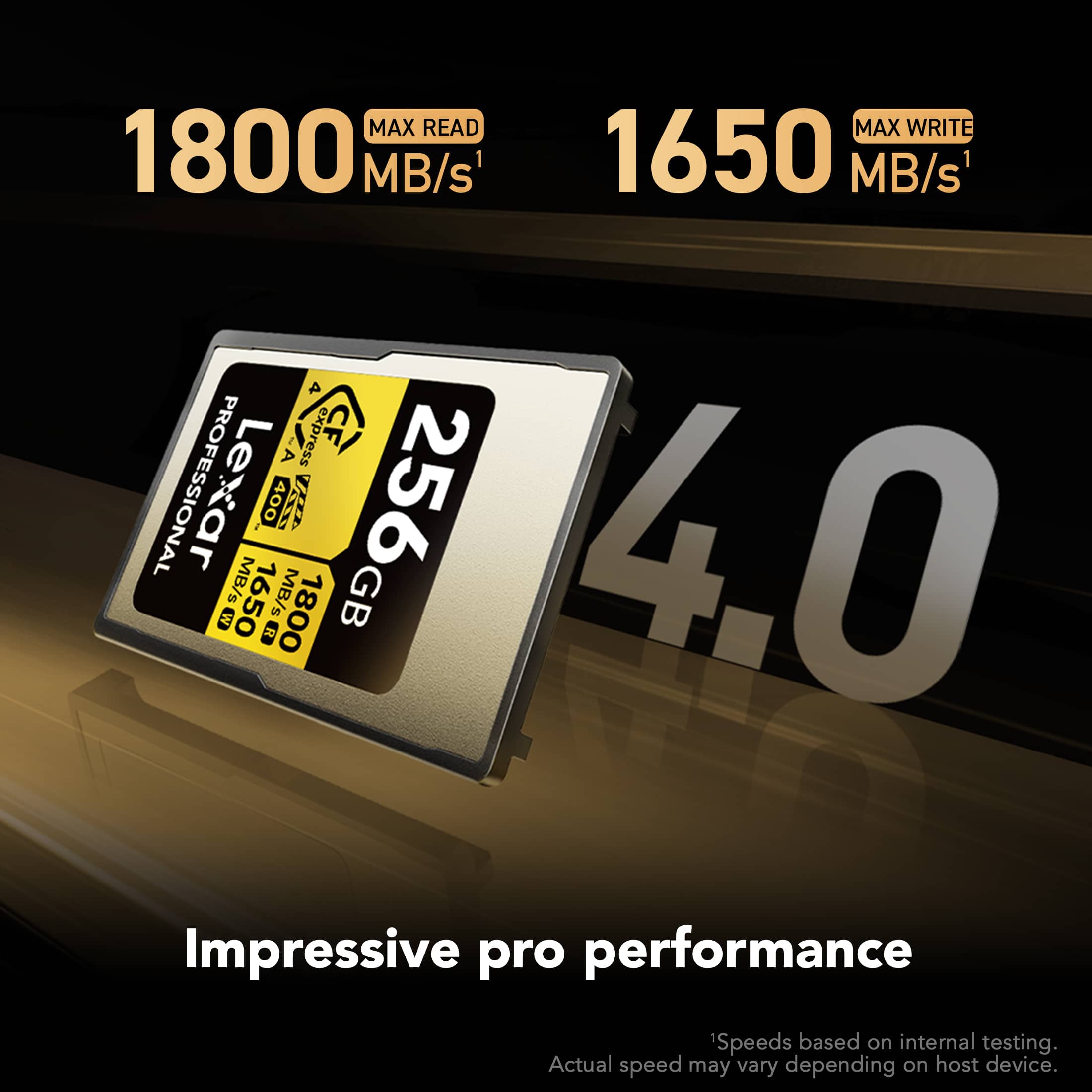Lexar 256GB GOLD CFexpress 4.0 Type A Memory Card, for