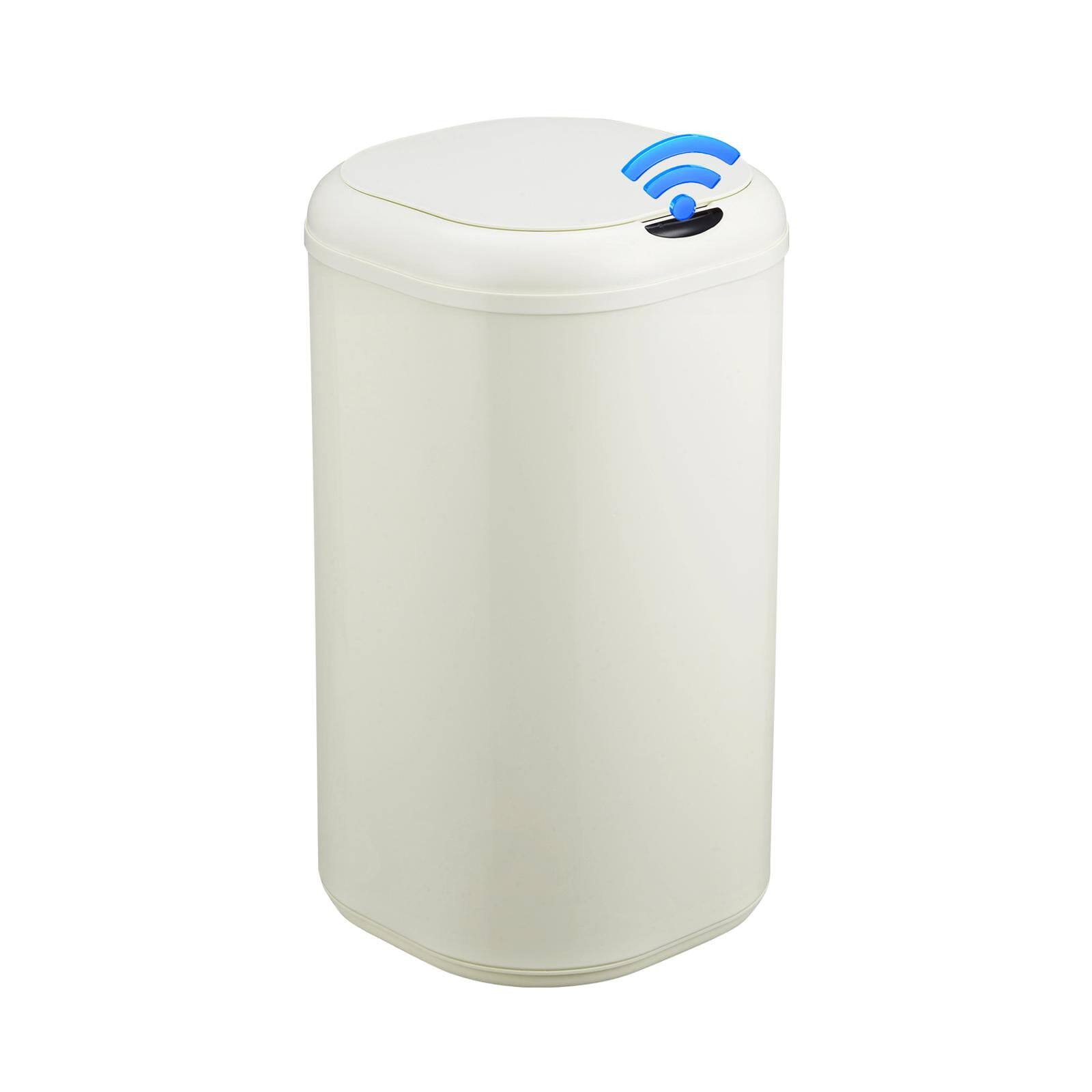 Front. Homhougo - 8 Gallon Motion Sensor Trash Can with Lid, Automatic Touchless Kitchen Garbage Can, Beige - Beige.