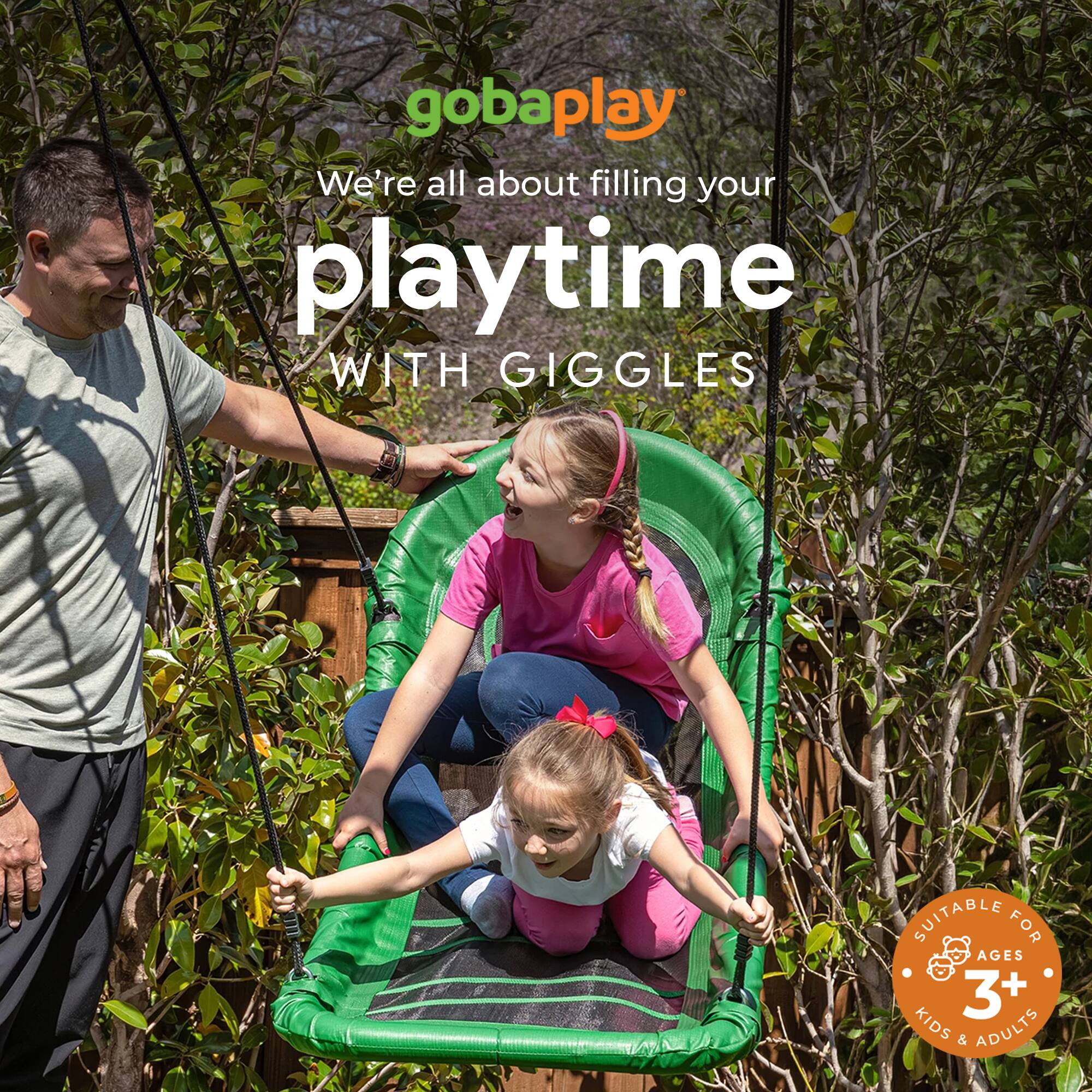 gobaplay  
We're all about filling your playtime WITH GIGGLES  
SUITABLE FOR AGES 3+ KIDS & ADULTS