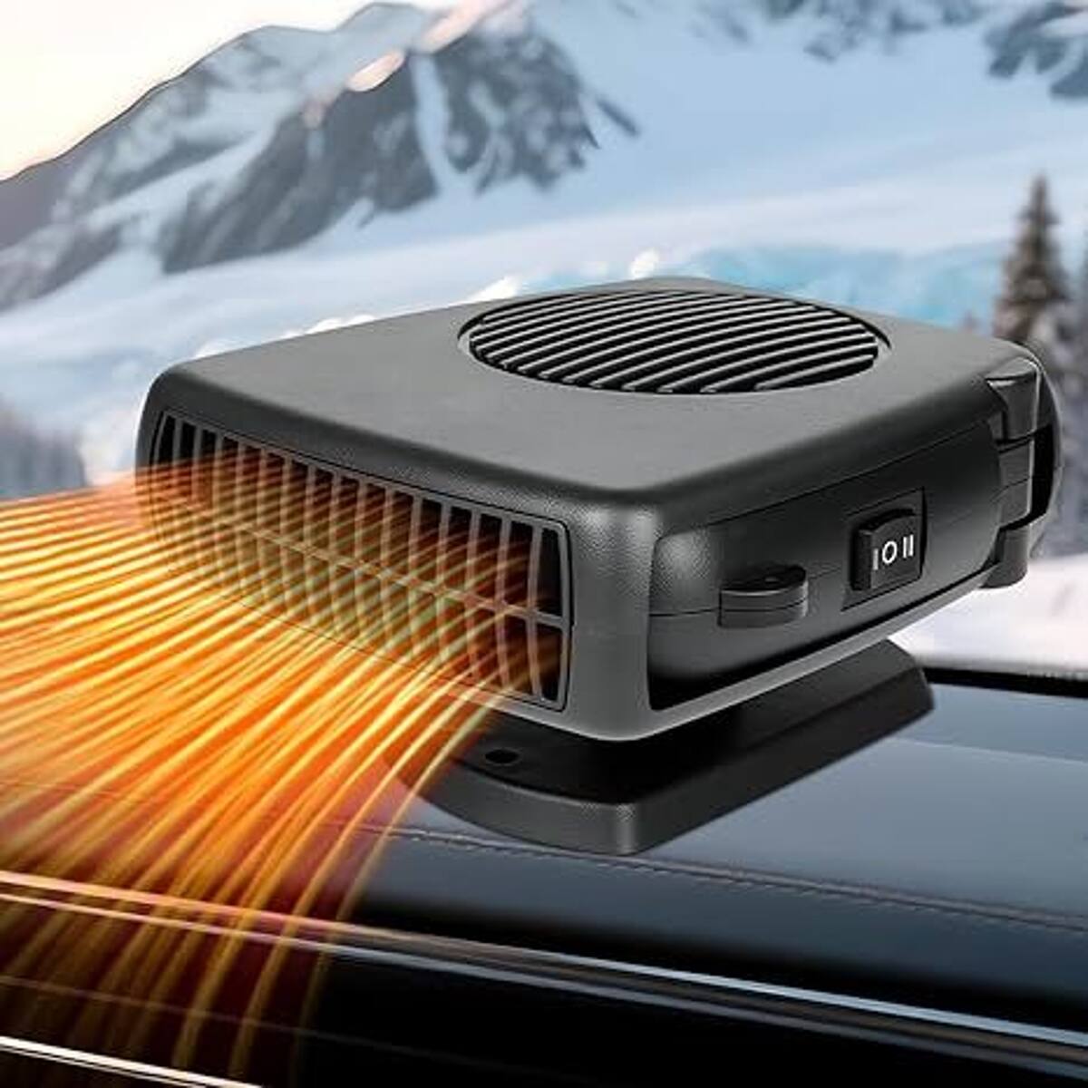 Front. Loheer - Loheer 12V Car Heater Portable Electronic Auto Fan, Warm and Cool Air, Windshield Defroster for Vehicles.