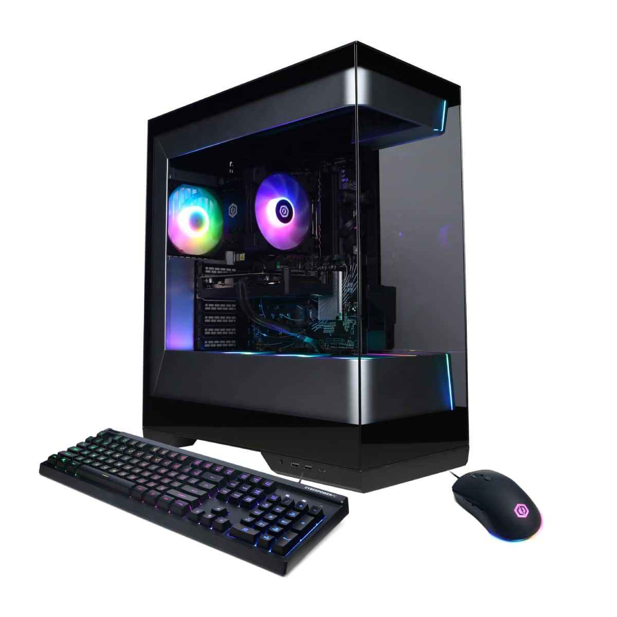 Front. CyberPowerPC - Gaming Desktop - AMD Ryzen 5 8400F - NVIDIA GeForce RTX 3050 6GB - 16GB DDR5 - 1TB PCIe 4.0 SSD Storage - Black.