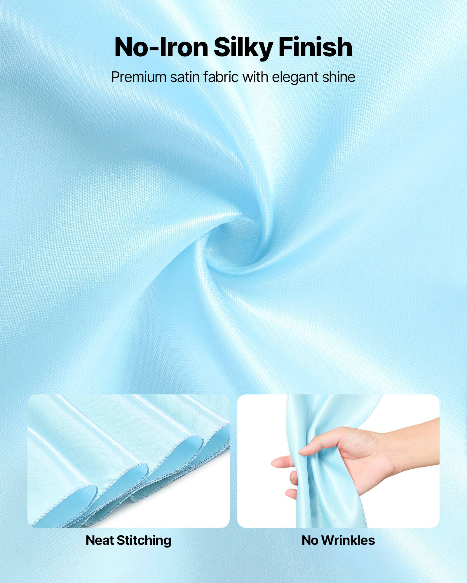 No-Iron Silky Finish  
Premium satin fabric with elegant shine  

Neat Stitching  
No Wrinkles
