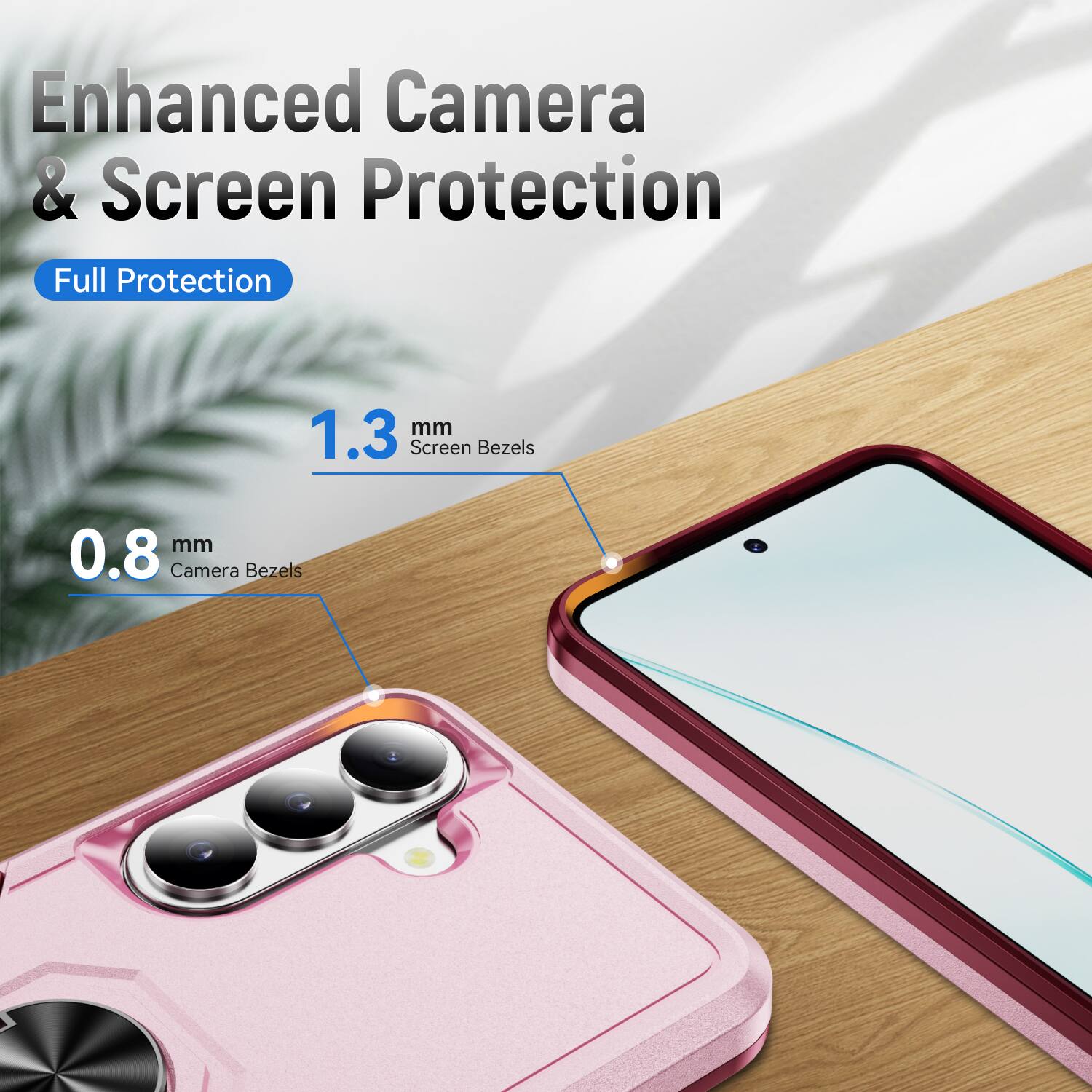 Enhanced Camera & Screen Protection  
Full Protection  
1.3 mm Screen Bezels  
0.8 mm Camera Bezels