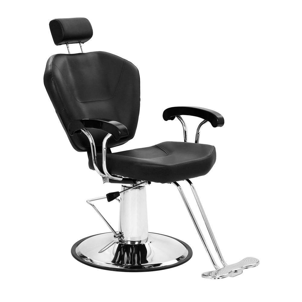 Angle. Winado - Professional Heavy Duty Hydraulic Reclining Barber Chair 360° Salon Styling Chair with Removable Headrest for Beauty Spa - Black.