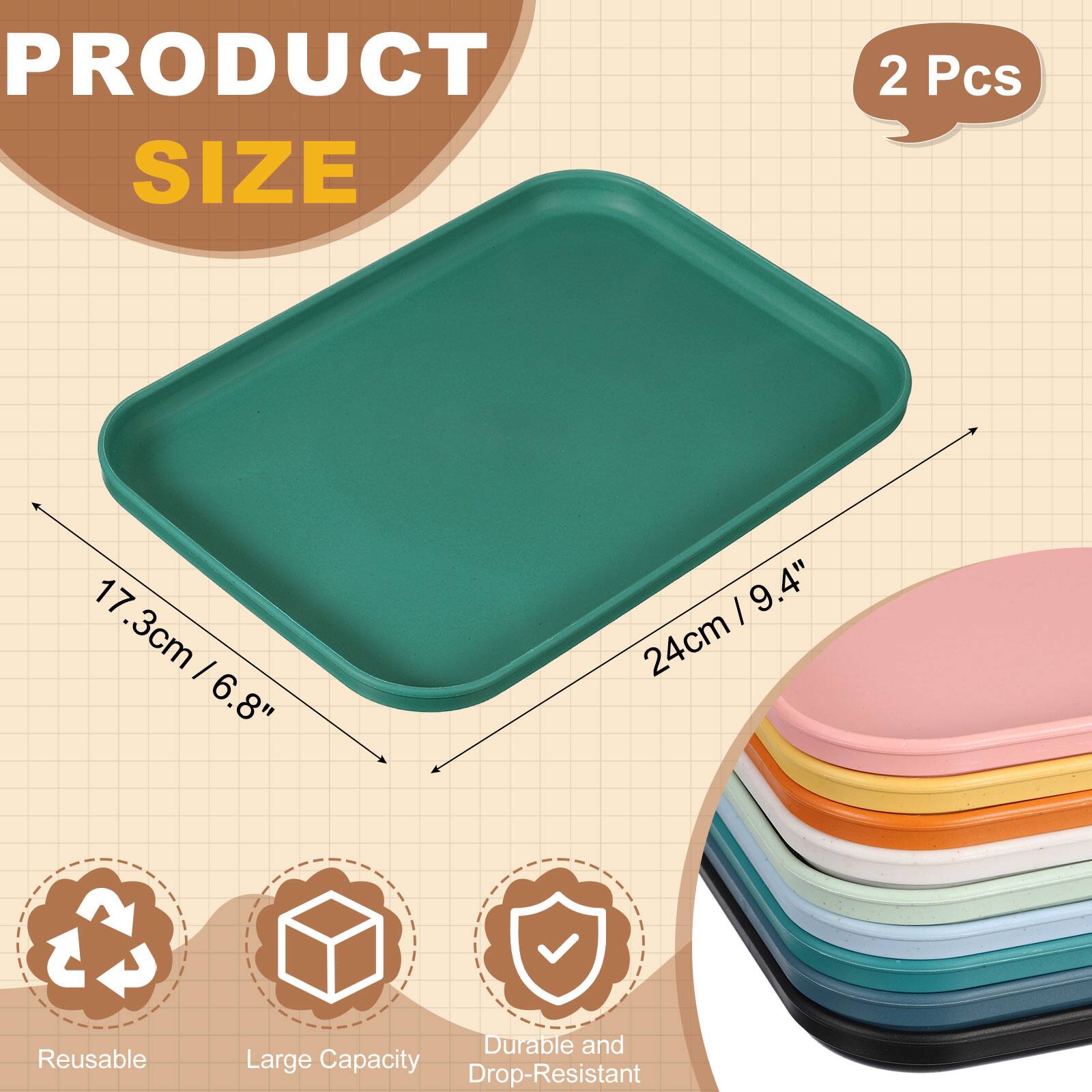 PRODUCT SIZE  
2 Pcs  
17.3cm / 6.8" x 24cm / 9.4"  
Reusable, Durable, Large Capacity, Drop-Resistant