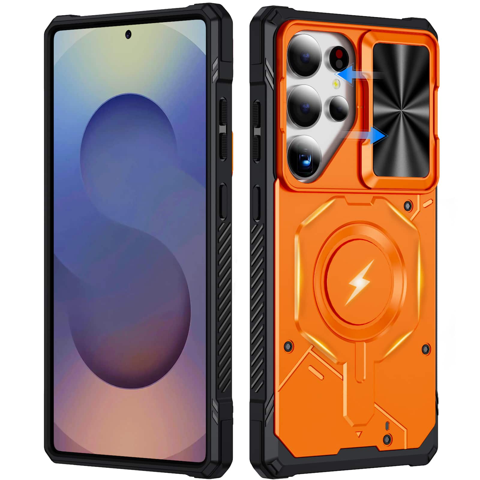UUCOVER - Magnetic Case for Samsung Galaxy S25 Ultra,Shockproof TPU+PC Case Compatible with MagSafe Rugged Sliding Lens Cover - Orange price history on PriceWatchPro