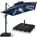 Front. Best Choice Products - Best Choice Products 10x10ft 2-Tier Square Outdoor Solar LED Cantilever Patio Umbrella w/ Base Included - Navy Blue - Navy Blue.