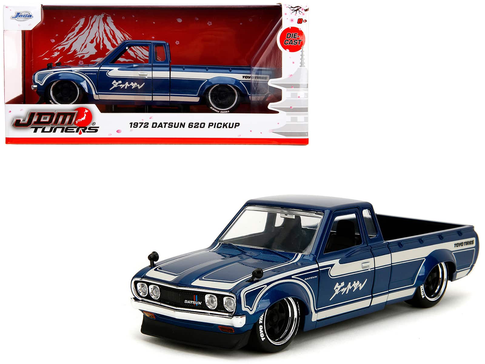 "1972 Datsun 620 Pickup Truck Blue Metallic and Cream ""JDM Tuners"" Series 1/24 Diecast Model Car by Jada" price history on PriceWatchPro