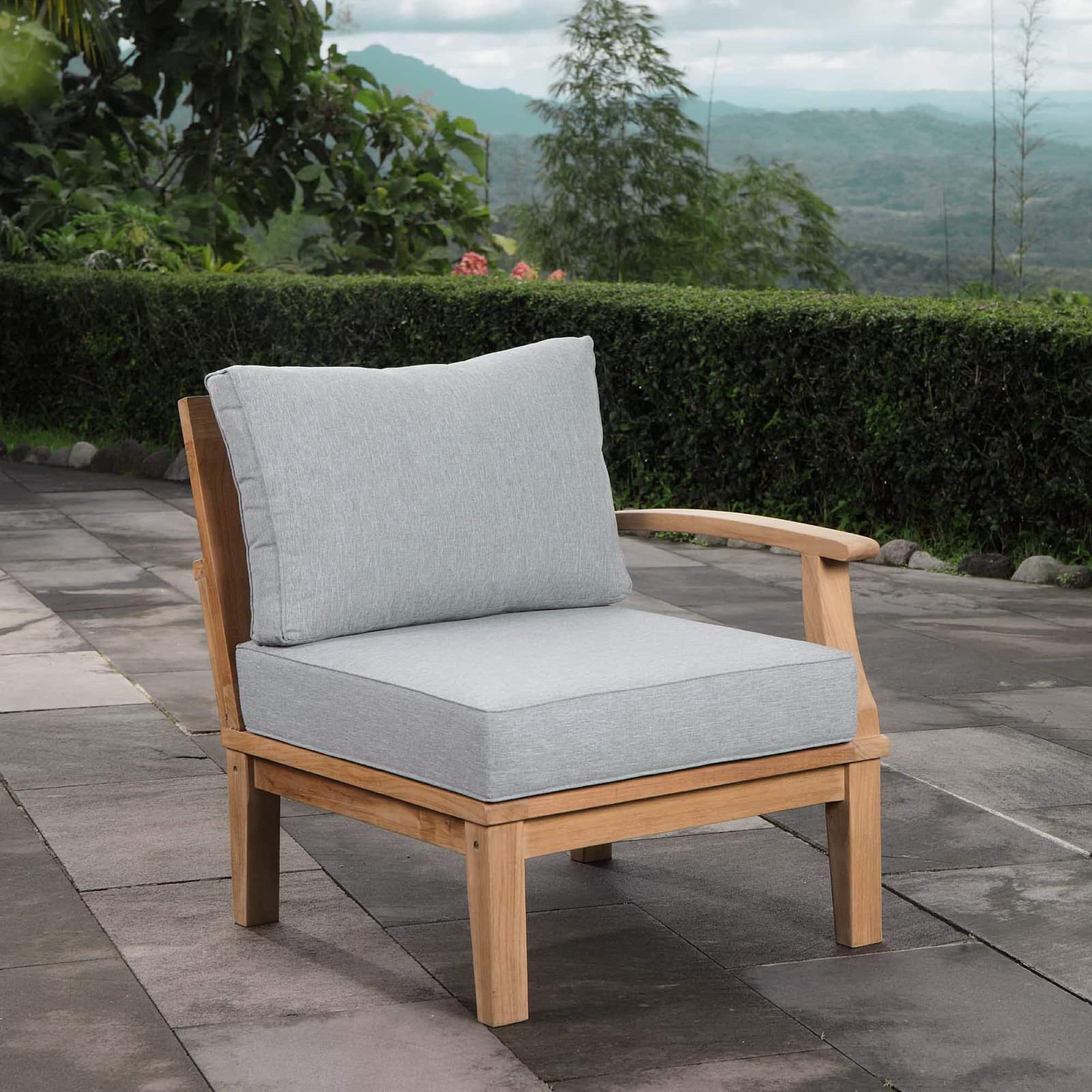 Marina Outdoor Patio Teak Right-Facing Sofa by Modway - Natural Gray