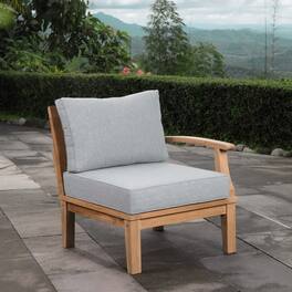 Marina Outdoor Patio Teak Right-Facing Sofa by Modway - Natural Gray