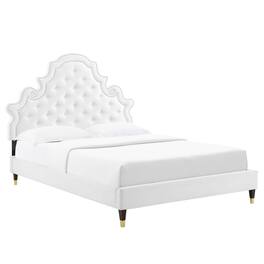 Modway - Gwyneth Tufted Performance Velvet Queen Platform Bed - White