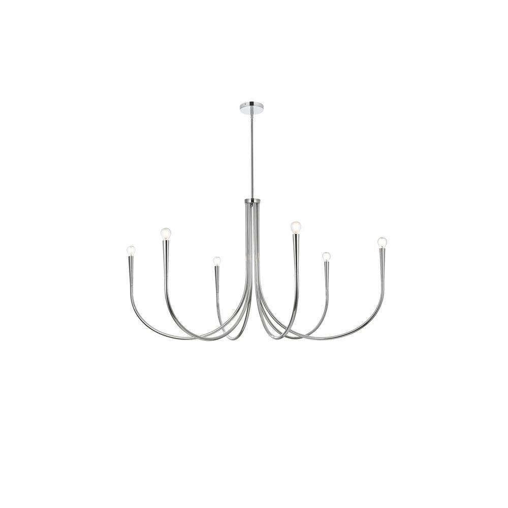 Alt View 4. Living District - Layne 50 inch chandelier in Chrome - Chrome.