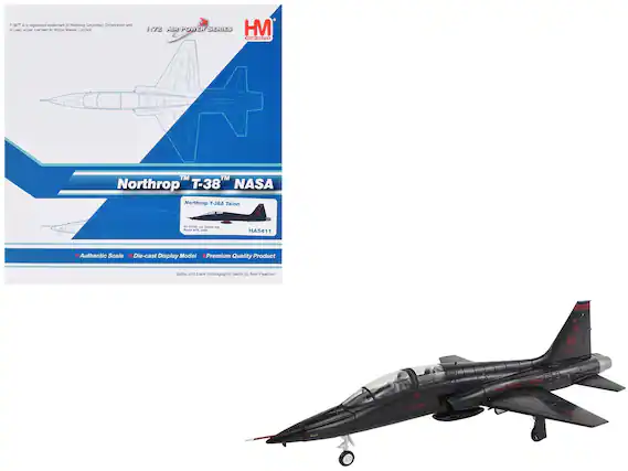 T-38™ is a registered trademark of Northrop Grumman Corporation and is used under license to Hobby Master Limited.
1:72 AIR POWER SERIES
Northrop™ T-38™ NASA
T-38A Talon
HA5411
ES-1342, NASA, 2006
Breit AF8, 2006
Authentic Scale
Die-cast Display Model
Premium Quality Product
Sides and back photography taken by Neil Pearson
HM
Hobby Master
1:72
SERIES