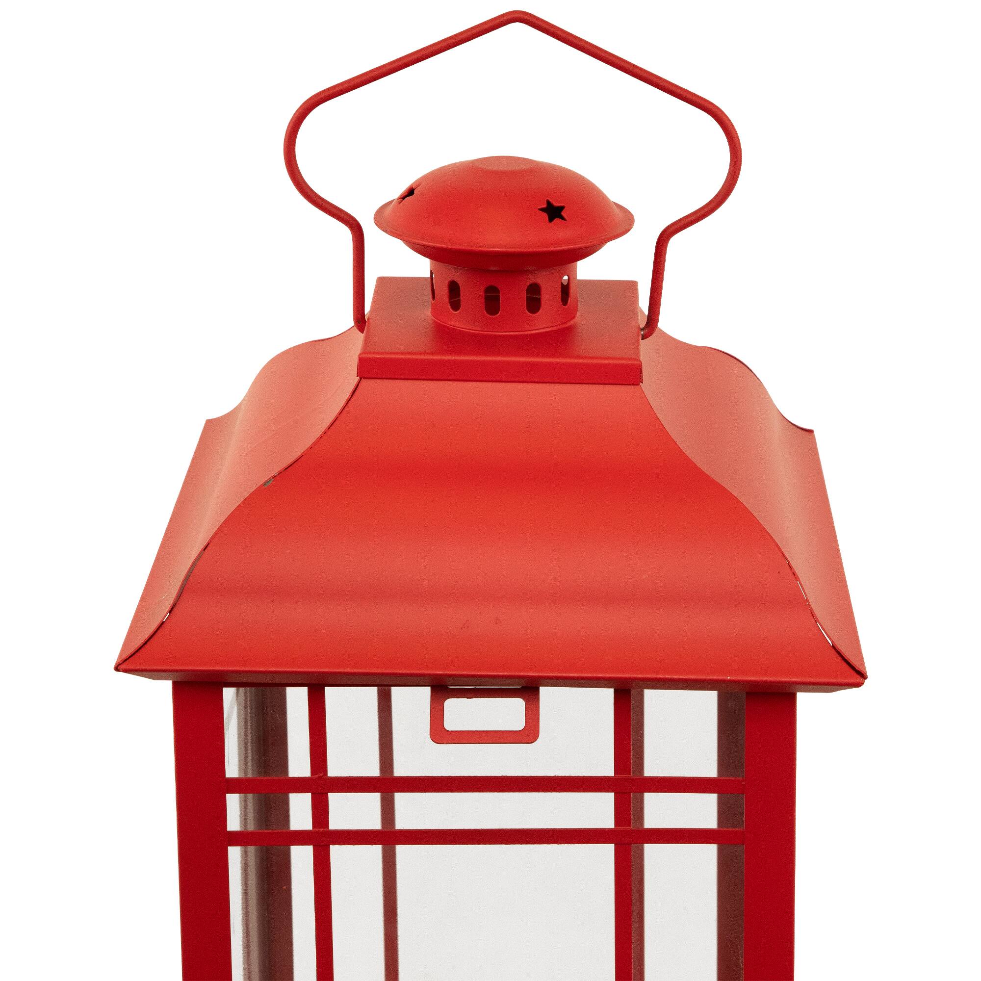 Alt View 7. Northlight - Mission Style Metal Candle Lanterns - 19.5" - Red - Set of 3 - Red.