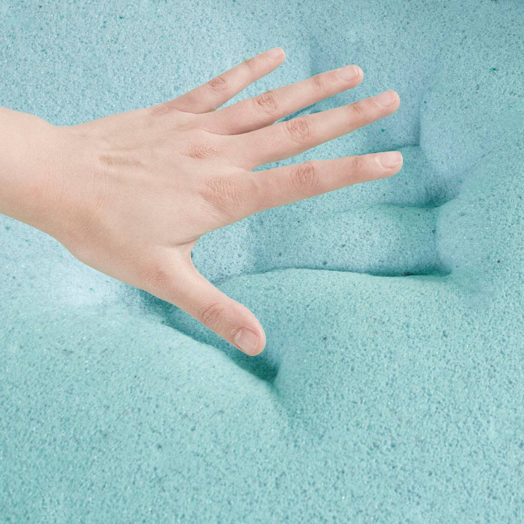 Back. TinyHomie - 4in Memory Foam Mattress Topper - White.