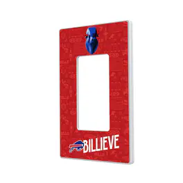 Keyscaper - Buffalo Bills 2024 Illustrated Limited Edition Single Rocker Light Switch Plate - White