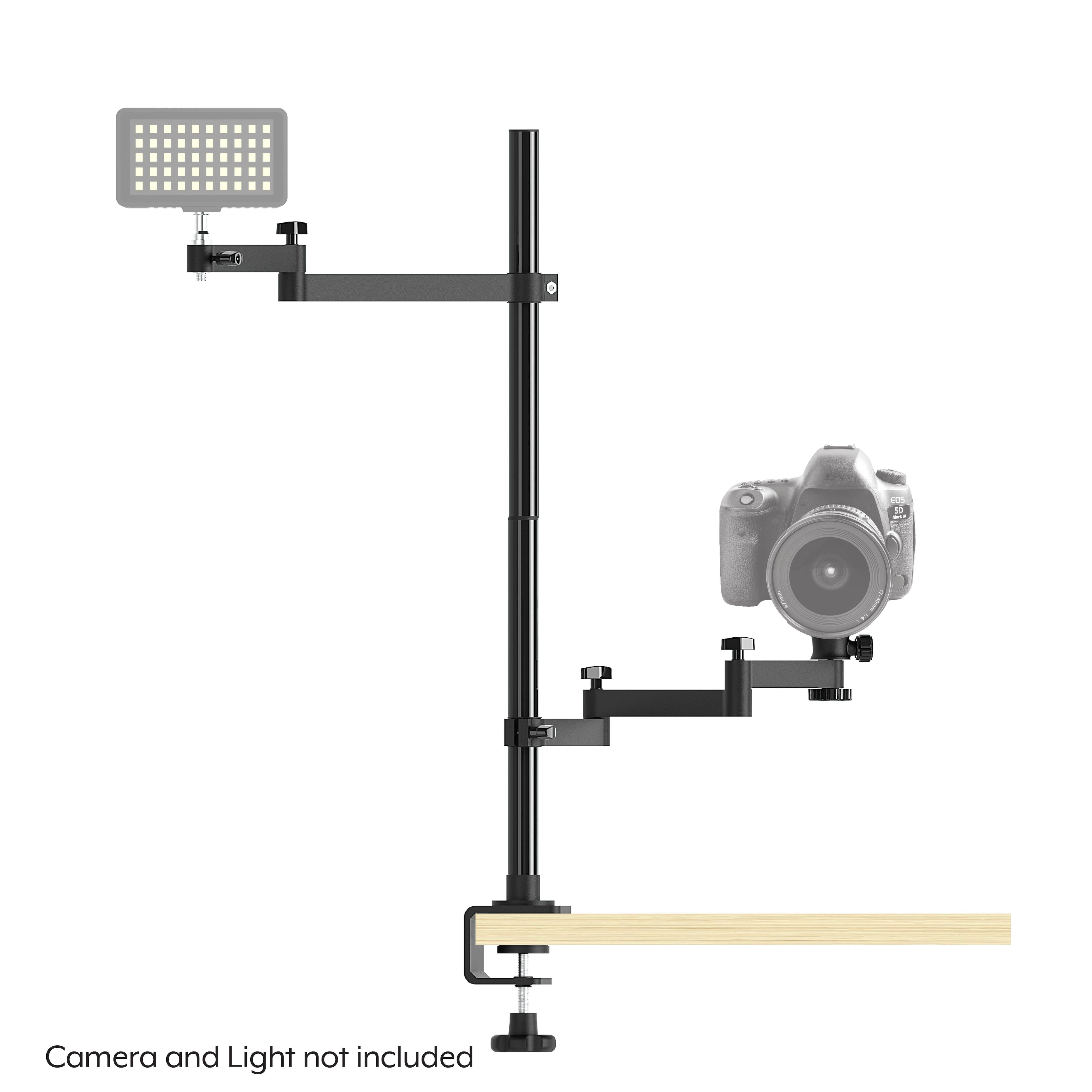 Left. Bower - Camera Desk Mount Stand - Black.