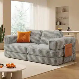Pinmoco - 81.5'' Modular Sectional Sleeper Sofa Bed, Convertible L Shaped Couch with Pillows and Storage - Gray