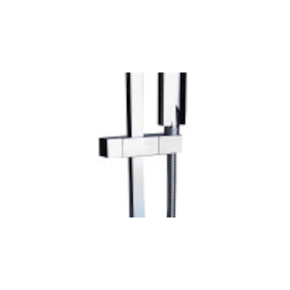 Back. Alfi - Polished Chrome Sliding Rail Hand Held Shower Head Set With Hose - Silver.