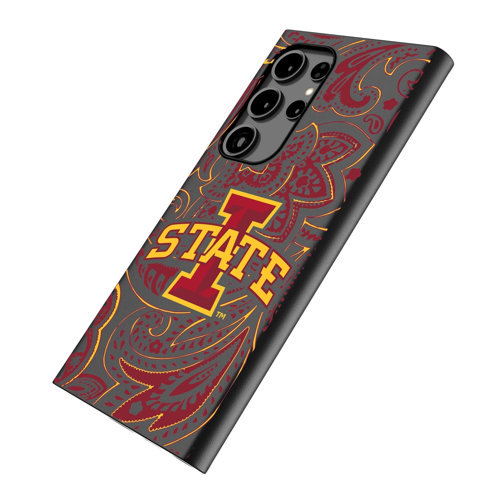 Alt View 1. Keyscaper - Iowa State Cyclones Paisley Galaxy Magnetic Bump Case - S24 Ultra - Black.