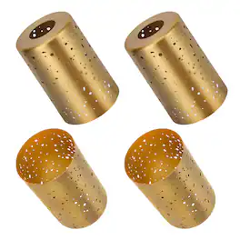 Alucset - 4 Pack Pendant Light Shades, Laser Starry Sky Design Cylinder Metal Lampshades with Antique Brass Exterior Gold Interior - Antique Brass & Gold
