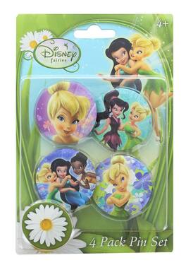 Monogram - Disney Tinker Bell 1.25 Inch Collectible Button Pins | Set of 4 - Green