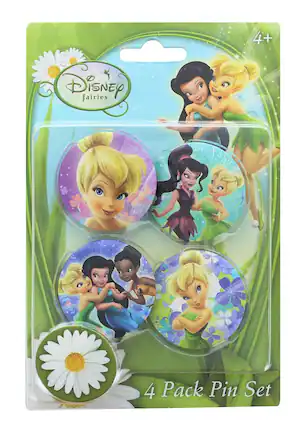 4+ Disney Fairies 4 Pack Pin Set