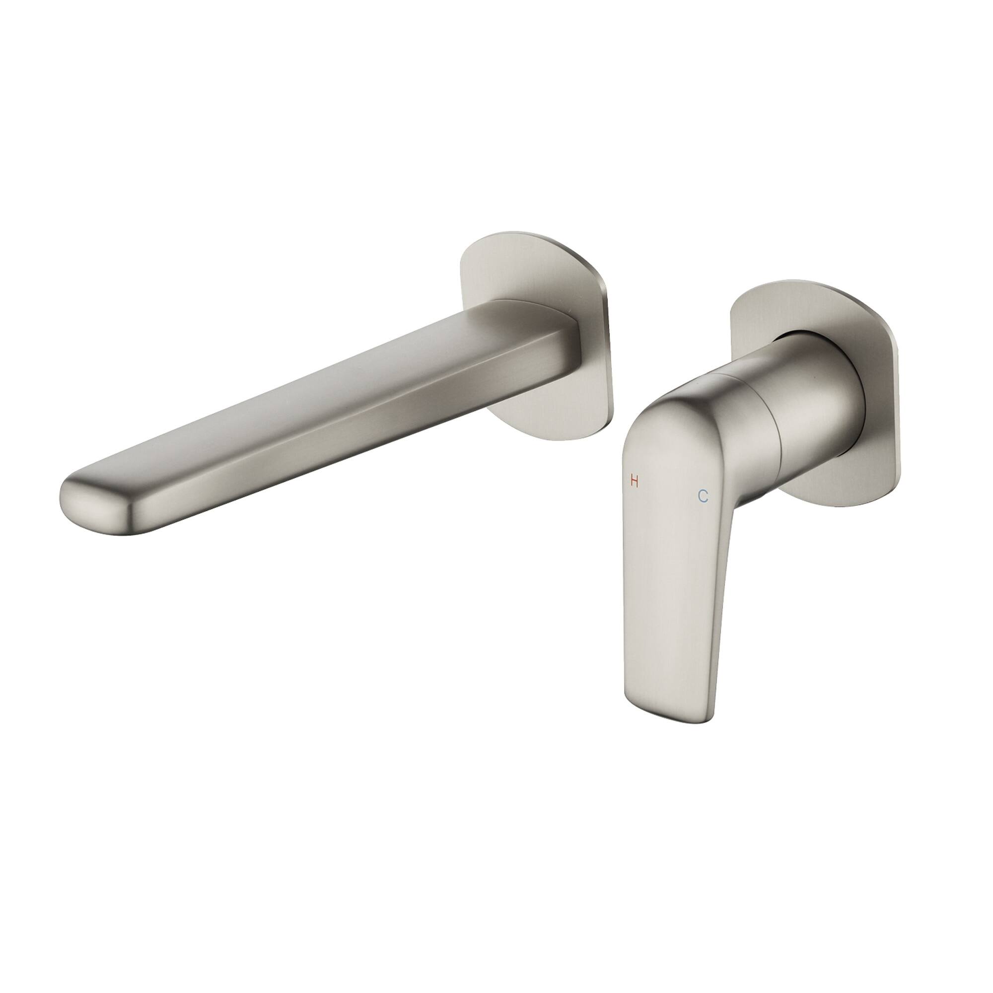 Front. Boyel Living - Brushed Nickel Wall Mounted Bathroom Faucet Solid Brass - Brushed Nickel.