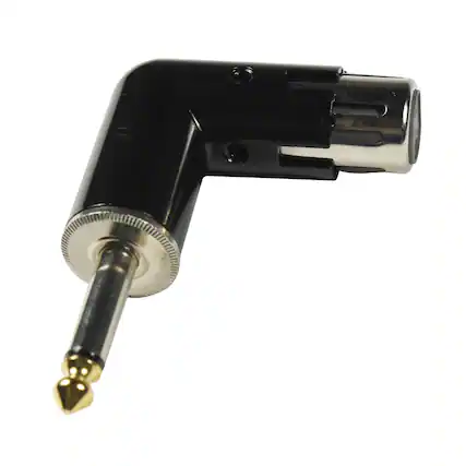 Front. HQRP - XLR Female to 1/4 in TS Male Adjustable Angle Adapter - 3 Pin to Mono 6.35 mm - Black.