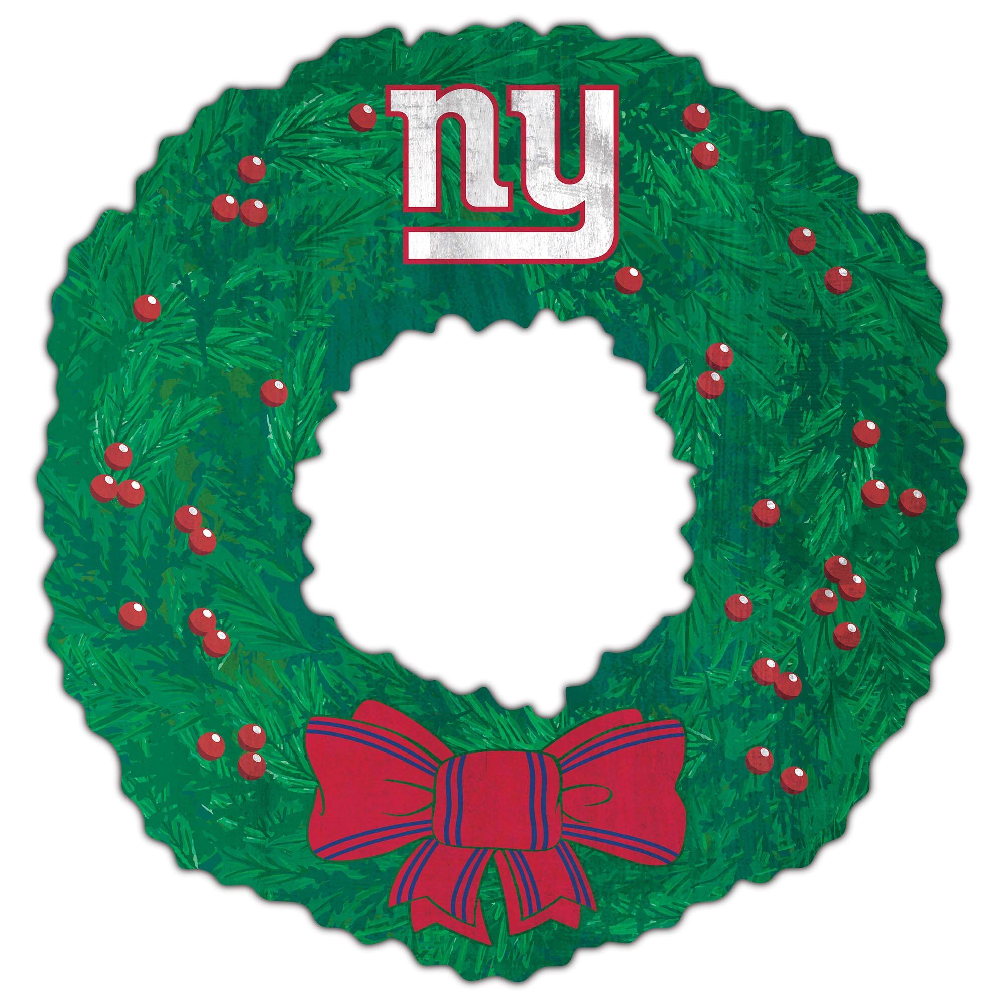 Front. Fan Creations - New York Giants 16'' Team Wreath Sign - Green.