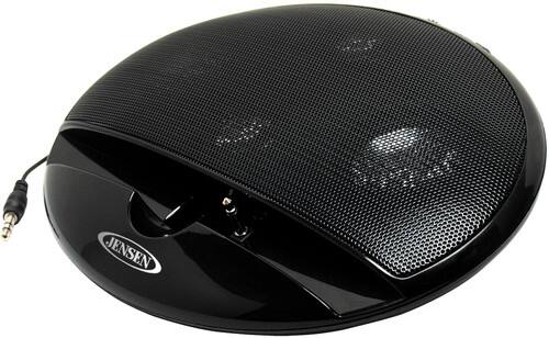 Front. Jensen - Jensen SMPS-125 Portable Stereo Speaker - Phone/Tablet Stand - Aux Input (Black)   - SPEAKERS - Multicolor.