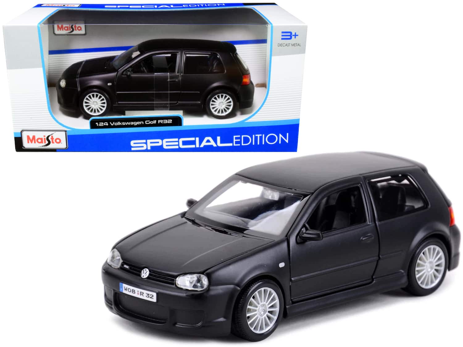 "Volkswagen Golf R32 Matt Black ""Special Edition"" Series 1/24 Diecast Model Car by Maisto" price history on PriceWatchPro