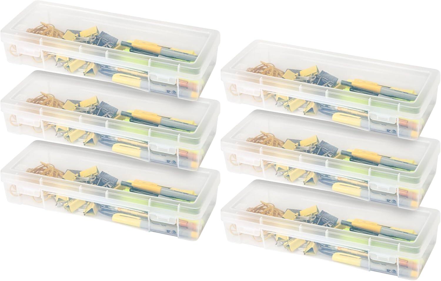 Front. IRIS USA - Pencil Case Box Storage Container.