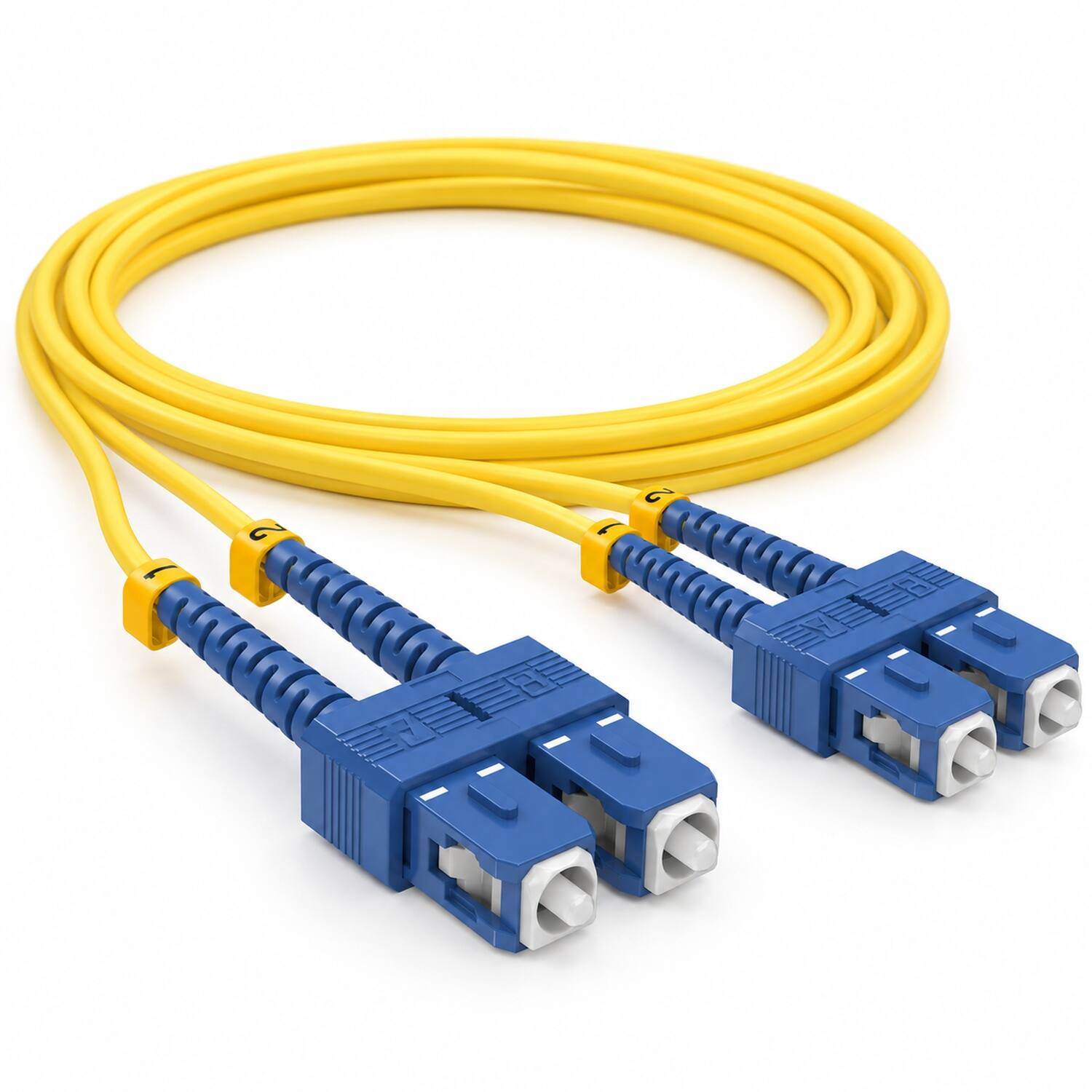 Angle. Sanoxy - 2m SC/SC Duplex 9/125 Single Mode Fiber Optic Cable - Multi.