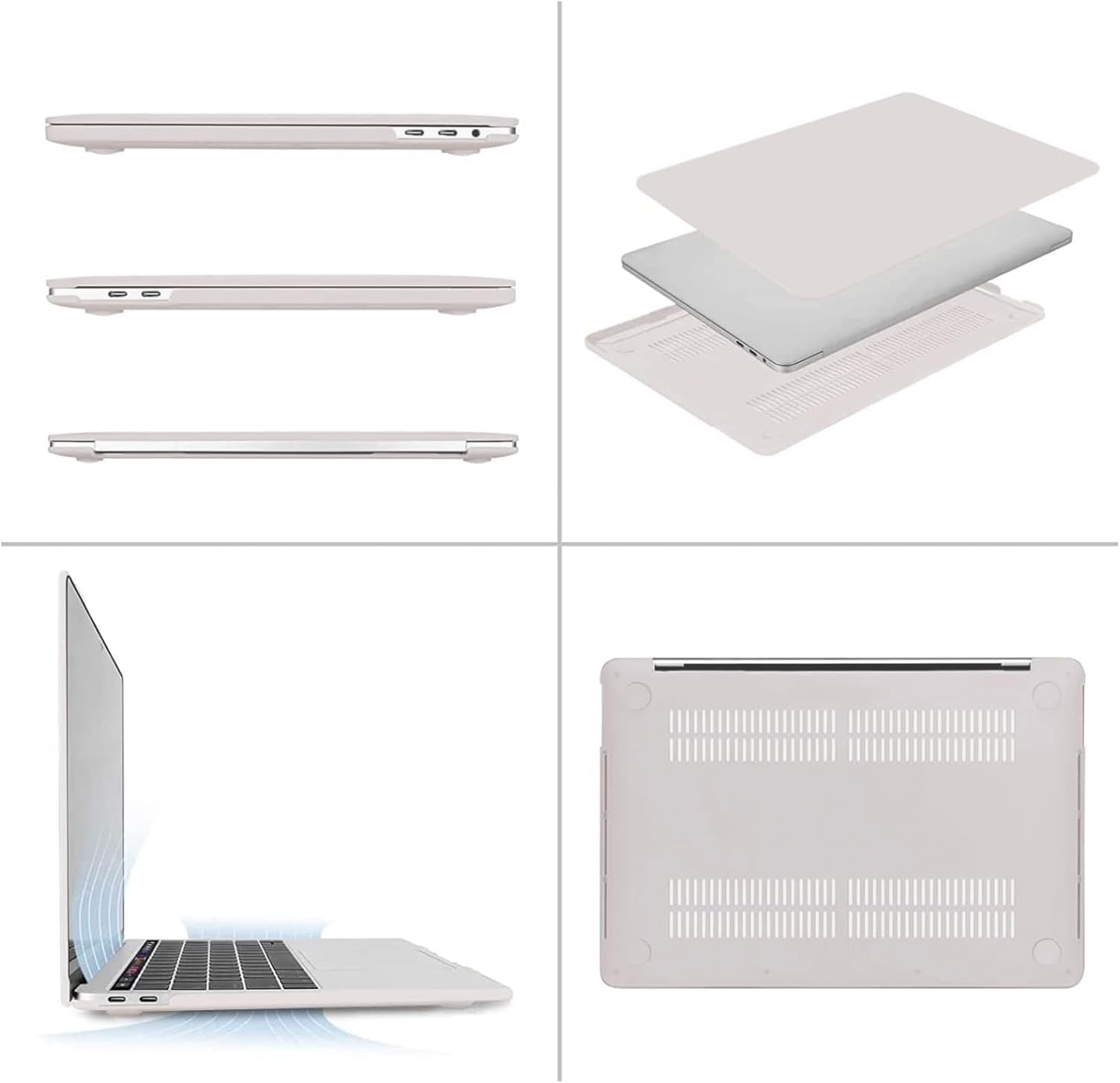 Alt View 1. mosiso - Hard Shell Case for 13-inch MacBook Pro 2016-2026 A2338 A2289 A2251 A2159 A1989 A1706 A1708 - Stone Gray.