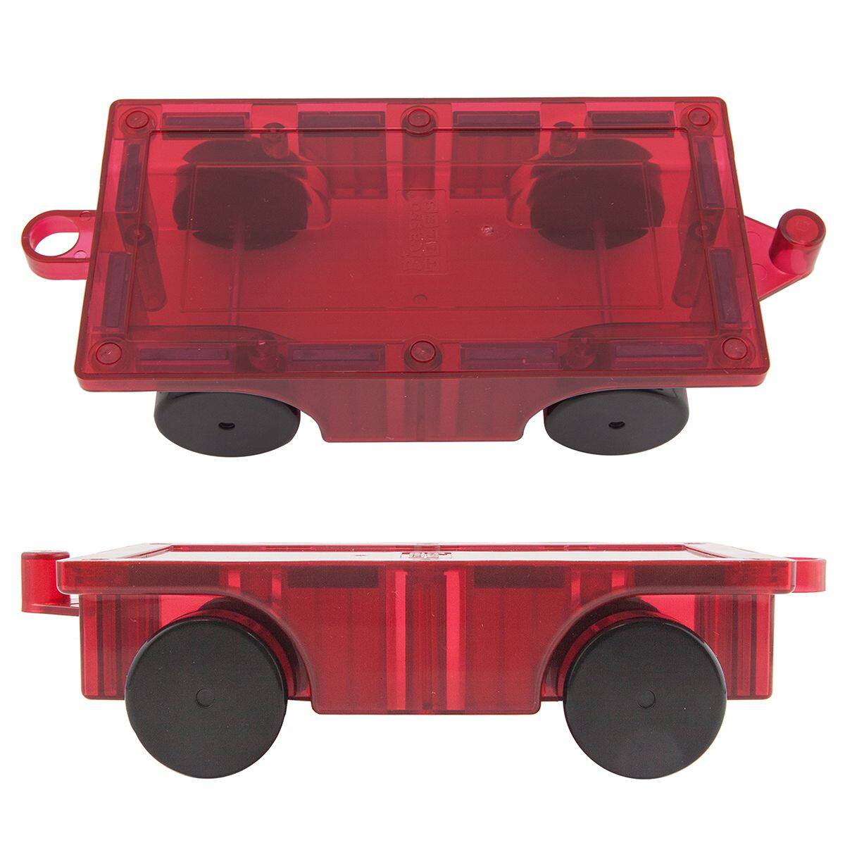 Alt View 2. PicassoTiles - PICASSO-TILES Cars Magnetic Tiles for Kids, Construction STEM Building Blocks Educational Toy, 2PCS - Multicolor.