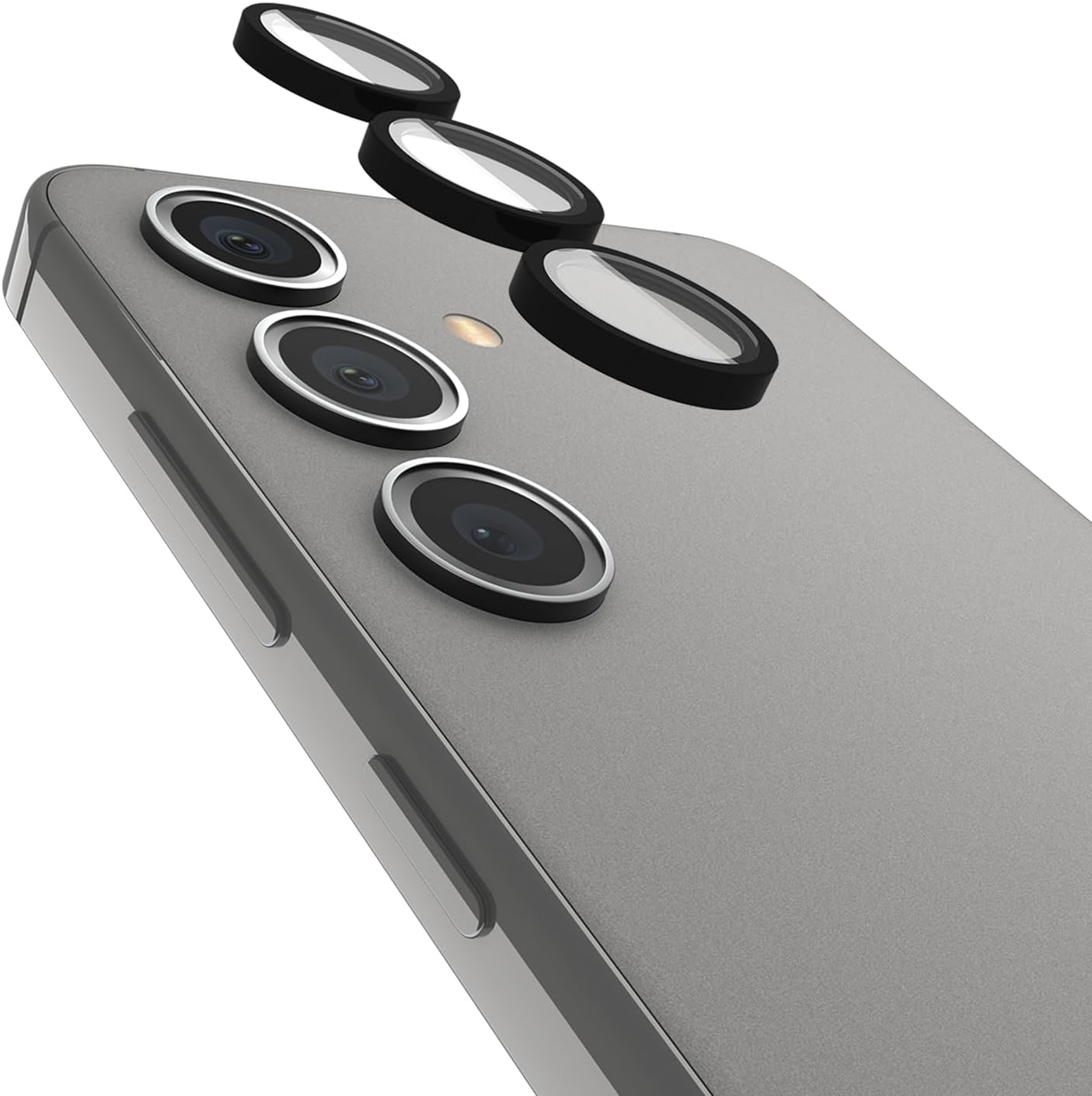 Left. Case-Mate - Case-Mate Samsung Galaxy S24 Aluminum Ring HD Lens Protectors - Black Aluminum Rings.