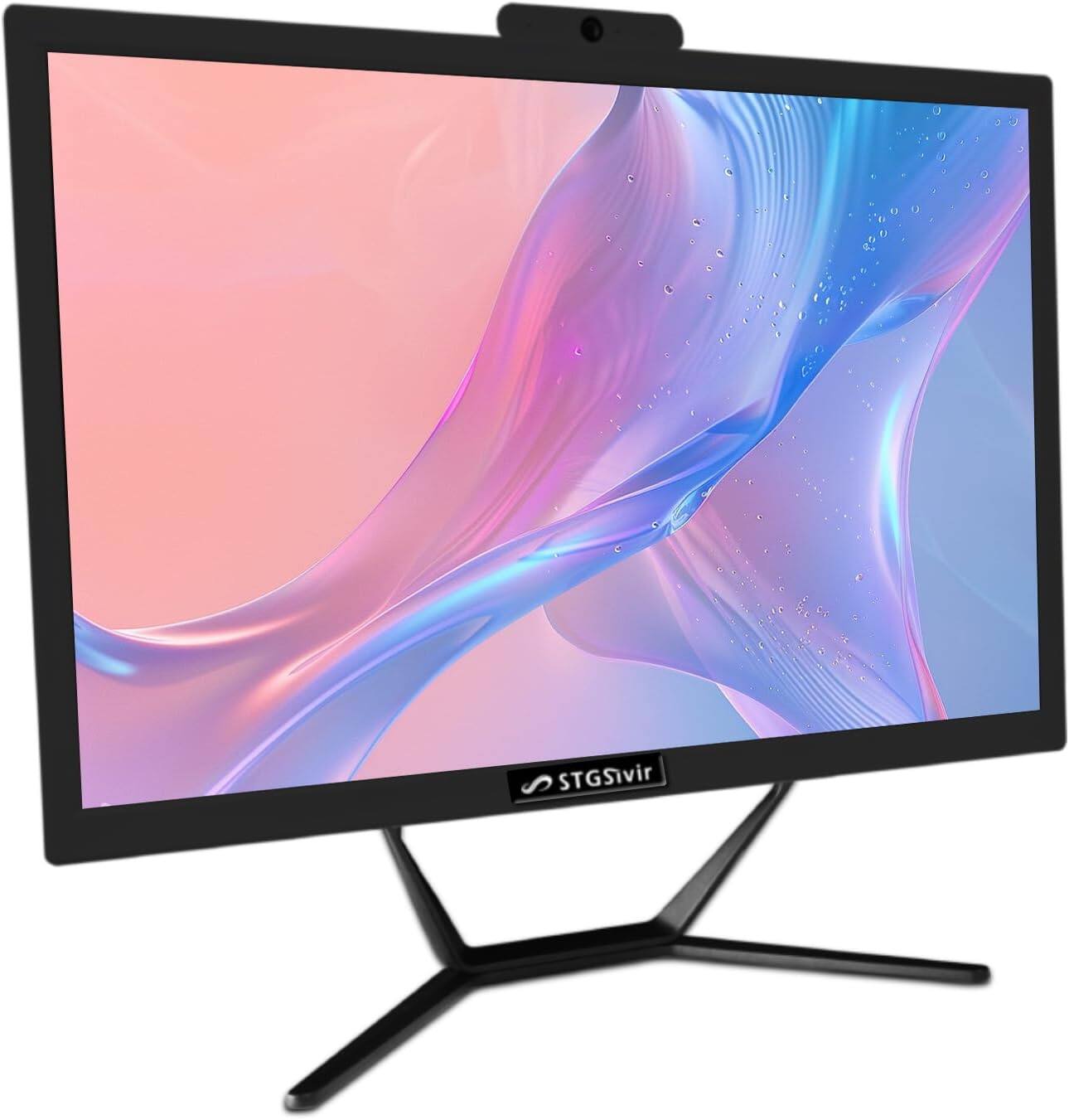 Left. STGSivir - STGSivir All in One Desktop PC, 19" FHD Display, i5 up to 3.6GHz, 16G RAM, 512G SSD, WiFi&BT, RGB Keyboard&Mouse, Win11H - Black.